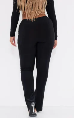 Shape Black High Waisted Ring Detail Flare Leggings