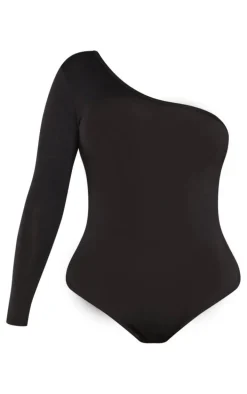 Shape Black Jersey One Shoulder Bodysuit