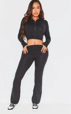 Shape Black Knit Zip Through Jacket