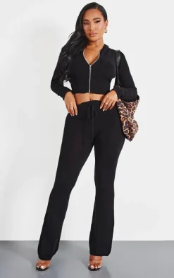 Shape Black Knitted Flare Pants