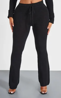 Shape Black Knitted Flare Pants
