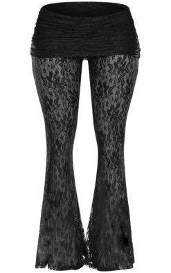 Shape Black Lace Flares With Ruched Skirt