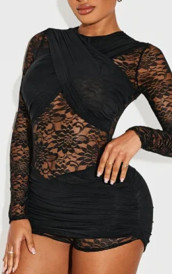 Shape Black Lace Romper