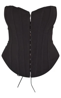 Shape Black Lace Up Back Woven Corset