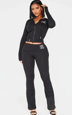 Shape Black Logo Zip Through Top