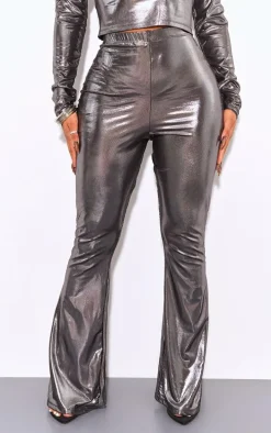 Shape Black Metallic Flare Pants