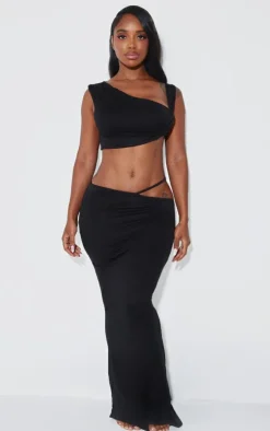 Shape Black One Shoulder Crop Top