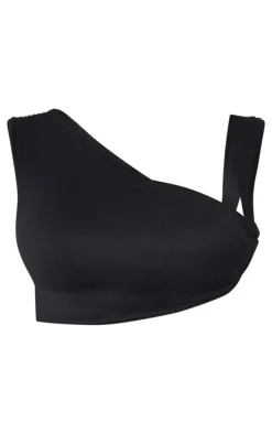 Shape Black One Shoulder Crop Top