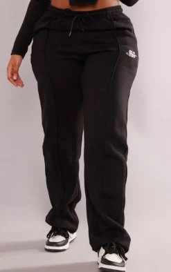Shape Black Prettylittlething Zip Pocket Wide Leg Sweatpants