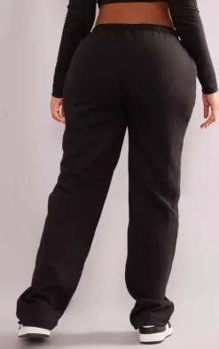 Shape Black Prettylittlething Zip Pocket Wide Leg Sweatpants