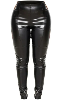 Shape Black PU Panelled Pants