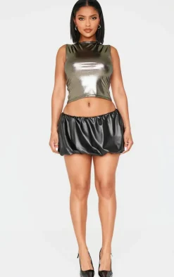 Shape Black Pvc Puff Ball Skirt