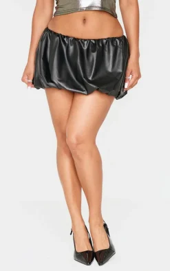 Shape Black Pvc Puff Ball Skirt