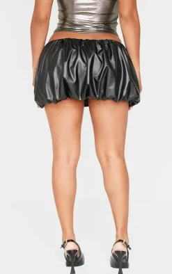 Shape Black Pvc Puff Ball Skirt