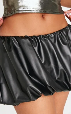 Shape Black Pvc Puff Ball Skirt