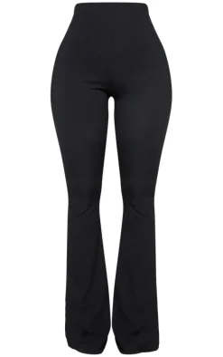 Shape Black Ribbed Flared Pants