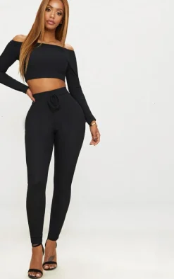 Shape Black Ribbed High Waist Leggings