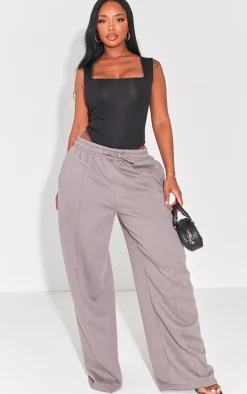 Shape Black Ribbed Square Neck Sleeveless Bodysuit