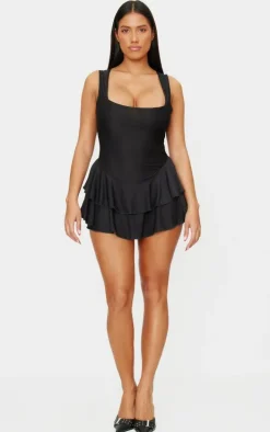 Shape Black Ruffle Romper