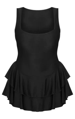 Shape Black Ruffle Romper