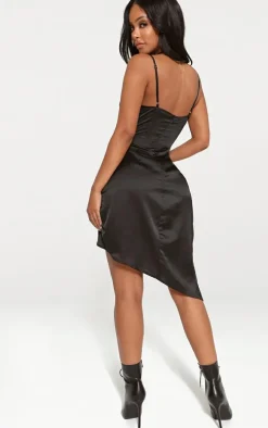 Shape Black Satin Wrap Dress