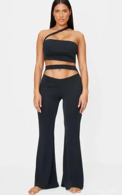 Shape Black Sculpt Cut Out Waist Flared Pants