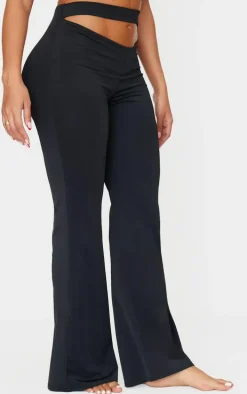 Shape Black Sculpt Cut Out Waist Flared Pants