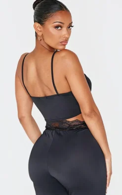 Shape Black Sculpt Lace Trim Cami Top
