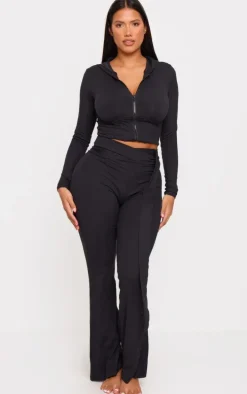 Shape Black Sculpt Wrap Drape Flared Pants
