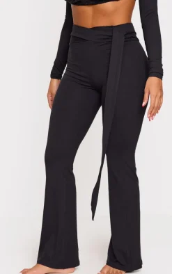 Shape Black Sculpt Wrap Drape Flared Pants