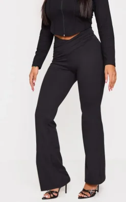 Shape Black Sculpt Wrap Over V Waist Flared Pants