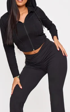 Shape Black Sculpt Wrap Over V Waist Flared Pants