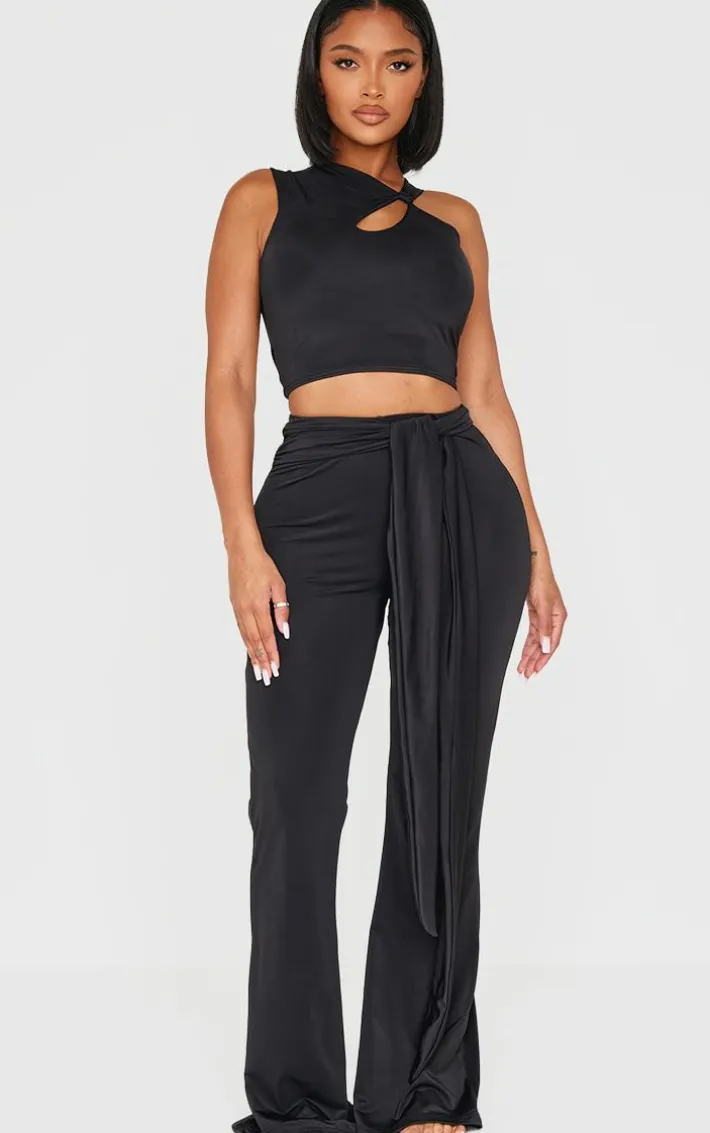 Shape Black Sculpt Wrap Waist Flared Pants