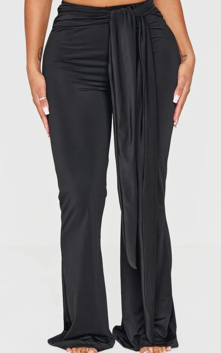 Shape Black Sculpt Wrap Waist Flared Pants