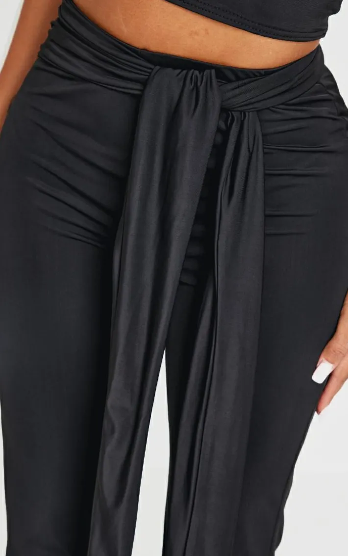 Shape Black Sculpt Wrap Waist Flared Pants