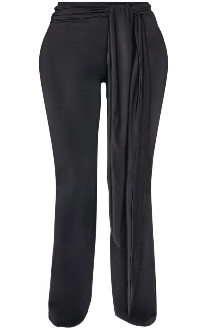 Shape Black Sculpt Wrap Waist Flared Pants