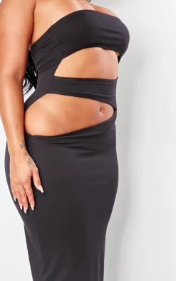 Shape Black Sculpted Bandeau Cut Out Maxi Dress