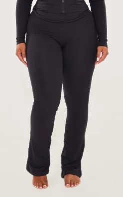 Shape Black Sculpted Foldover Waist Flare Pants