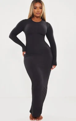 Shape Black Sculpted Long Sleeve Maxi Dress