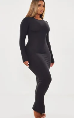 Shape Black Sculpted Long Sleeve Maxi Dress