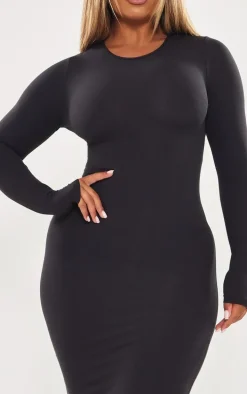 Shape Black Sculpted Long Sleeve Maxi Dress