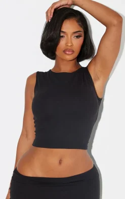Shape Black Sculpted Longline Racer Top