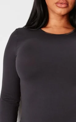 Shape Black Sculpted Long Sleeve Bodycon Dress