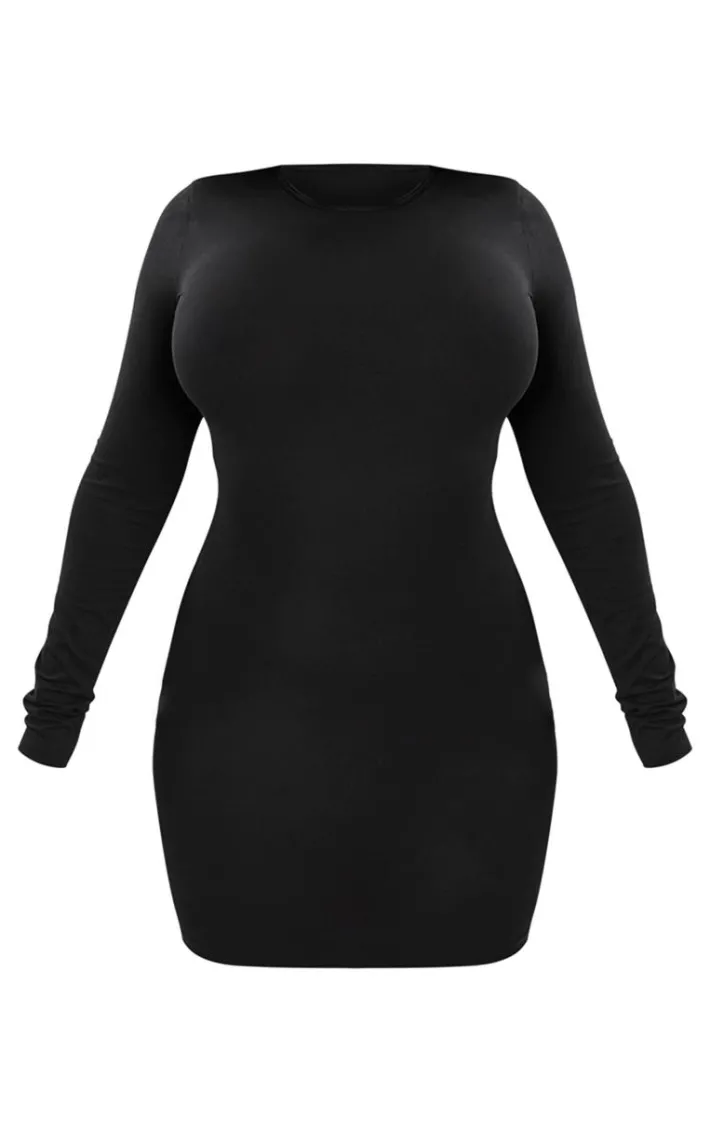 Shape Black Sculpted Long Sleeve Bodycon Dress