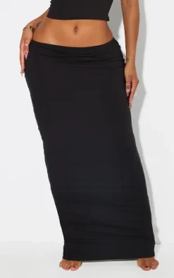 Shape Black Sculpted Low Rise Maxi Skirt