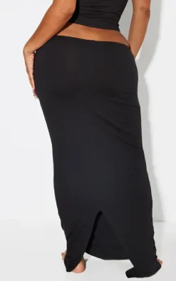 Shape Black Sculpted Low Rise Maxi Skirt