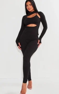 Shape Black Sculpted Seam Detail High Waist Leggings
