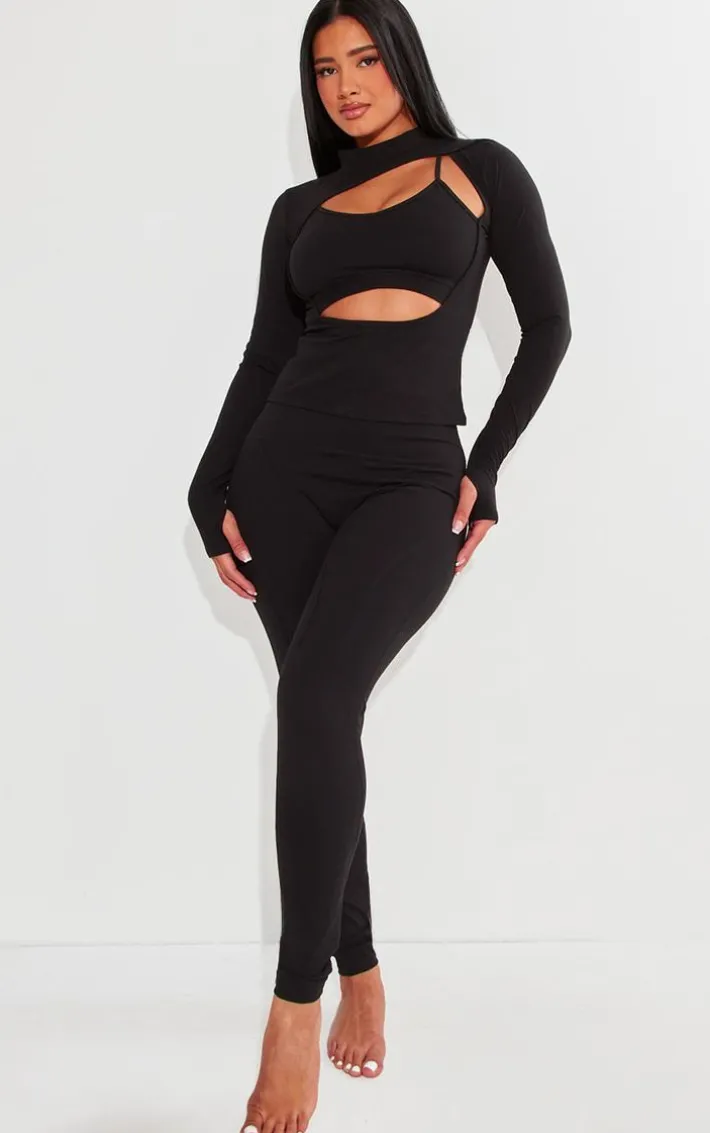 Shape Black Sculpted Seam Detail High Waist Leggings