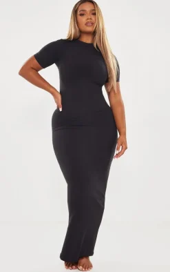 Shape Black Sculpted Short Sleeve Maxi Dress