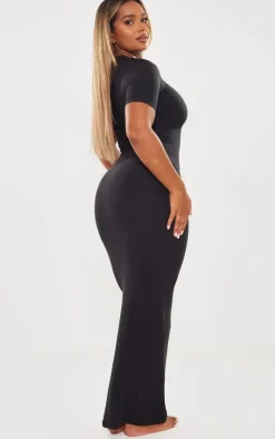 Shape Black Sculpted Short Sleeve Maxi Dress